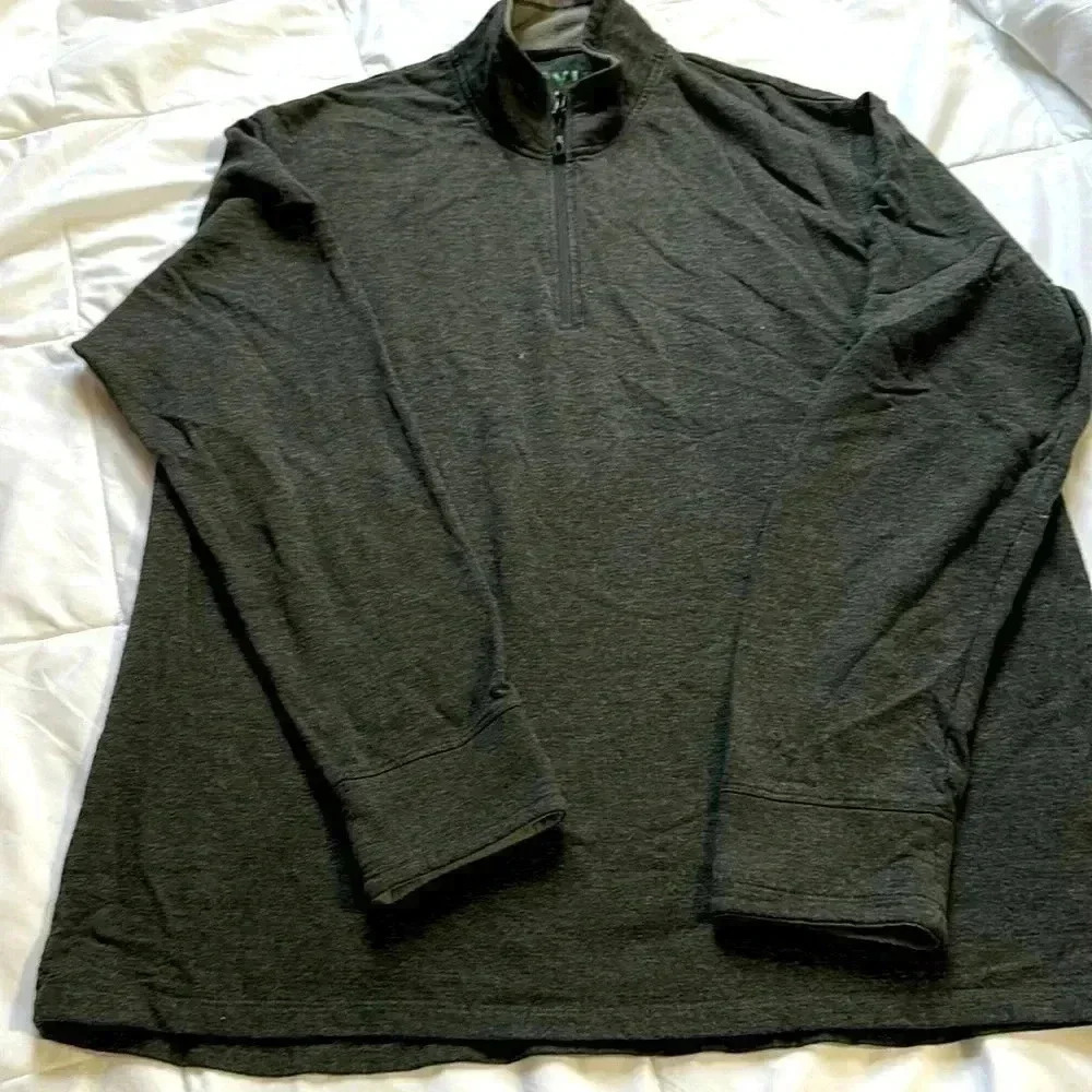 Orvis gray quarter zip shirt size large